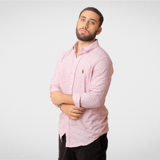 Men Summer 23 Men Shirt Men POLO Shirt - Stripped - Red x White