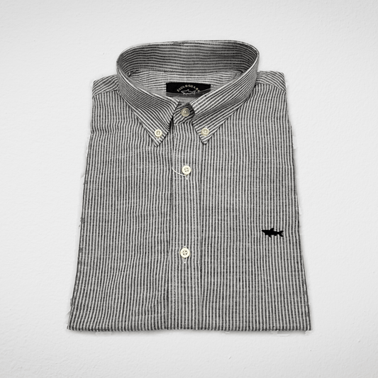 Men Summer 23 Men Shirt Men Shirt - Stripped - Black x White