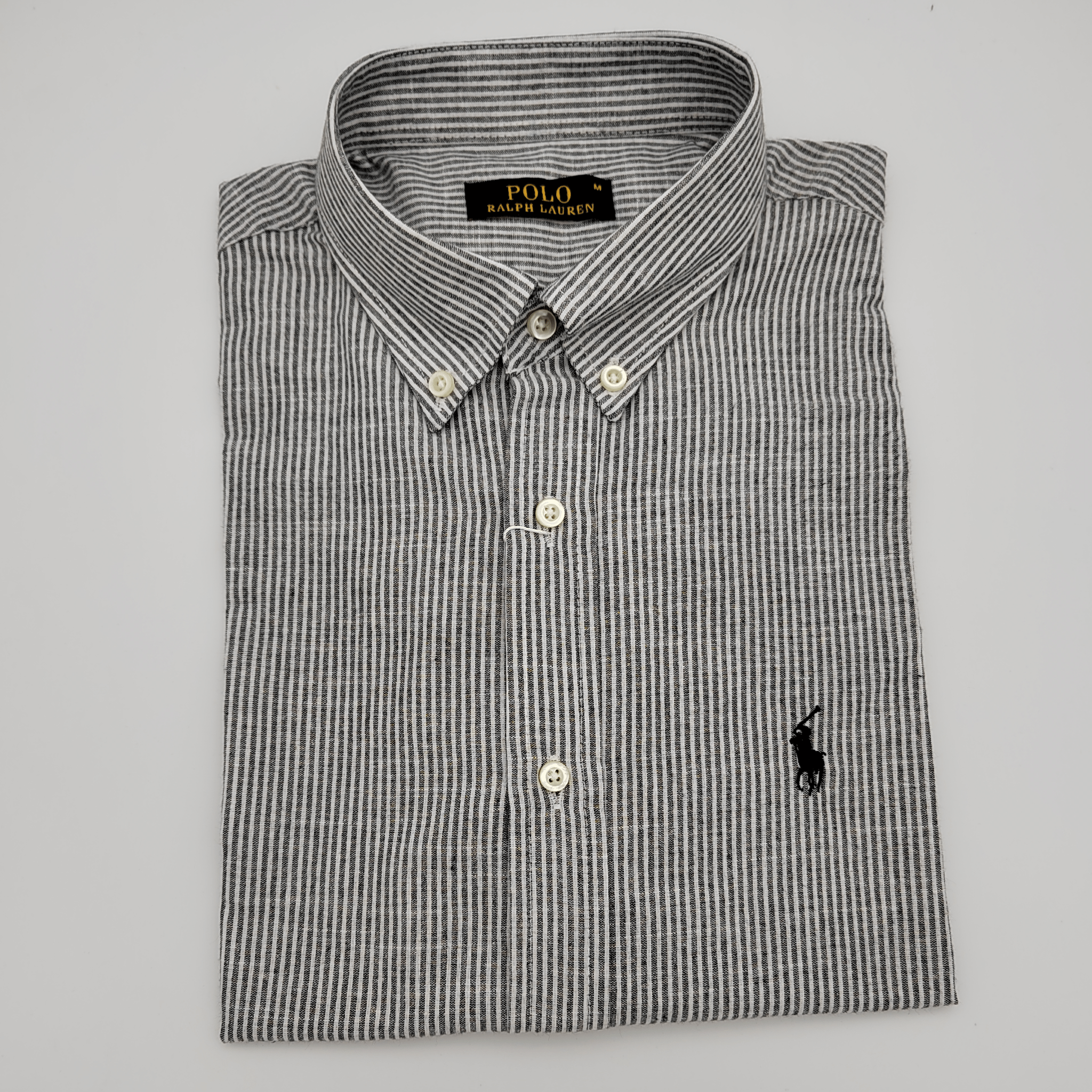 Men Summer 23 Men Shirt Men Shirt - Stripped - Black x White