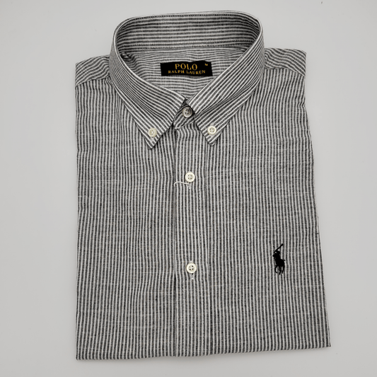 Men Summer 23 Men Shirt Men Shirt - Stripped - Black x White