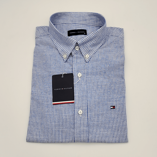Men Summer 23 Men Shirt Men Shirt - Stripped - Blue x White