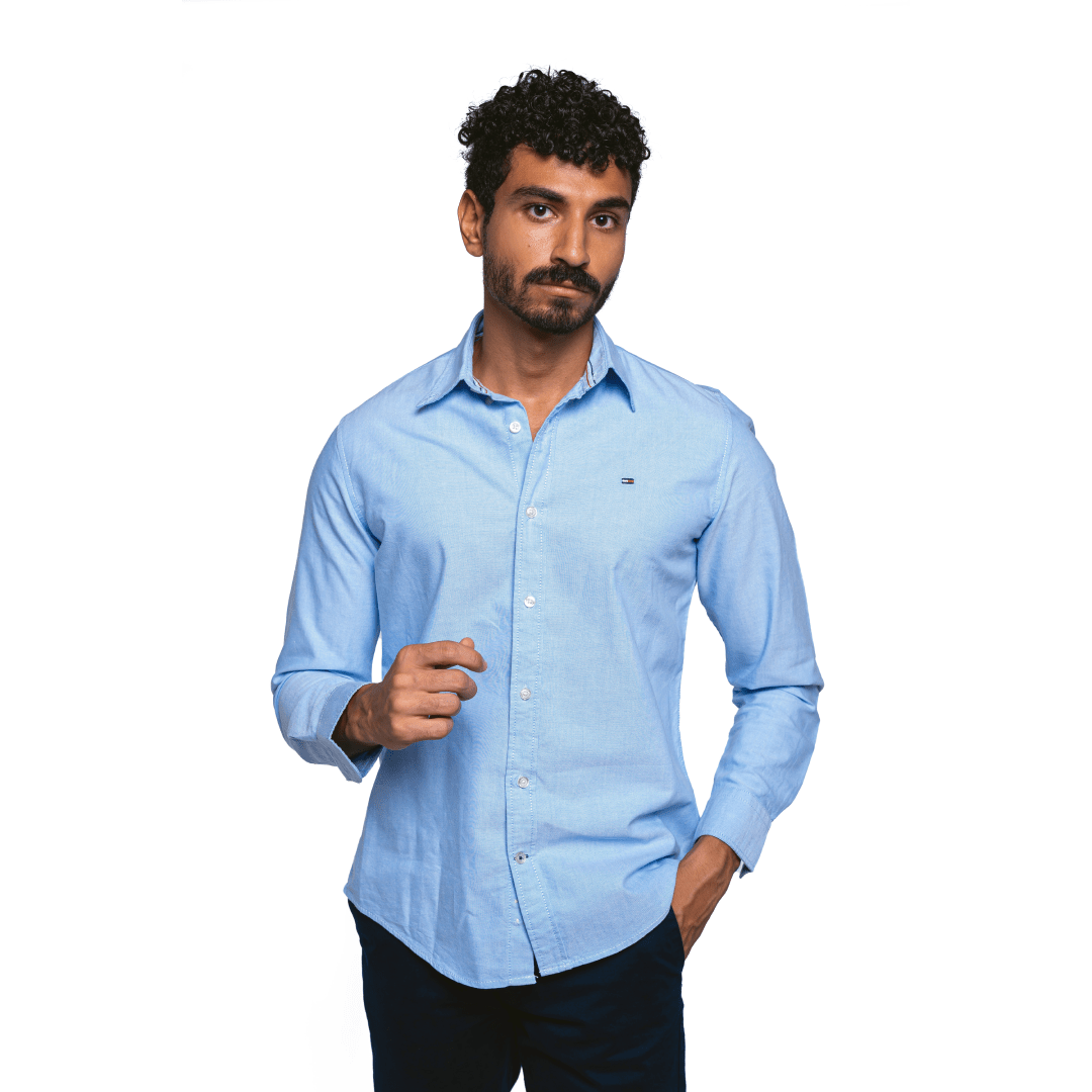Men Summer 23 Men Shirt TH Men Shirt Slim Fit - Blue Jeans
