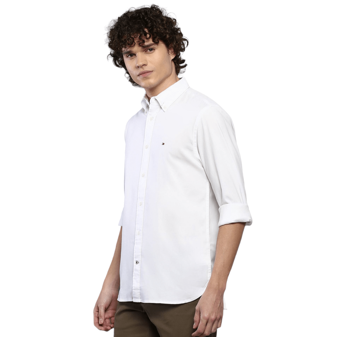 Men Summer 23 Men Shirt TH Men Shirt Slim Fit - White (Oxford)