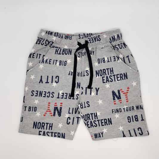 Men Summer 23 Men Shorts 111- Men Shorts - Print - Light Grey (writing)