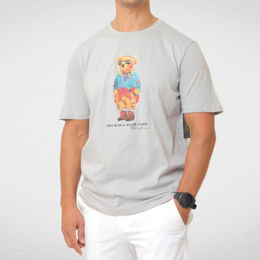 Men Summer 23 Men T-Shirt Bear Polo T-Shirt - Grey