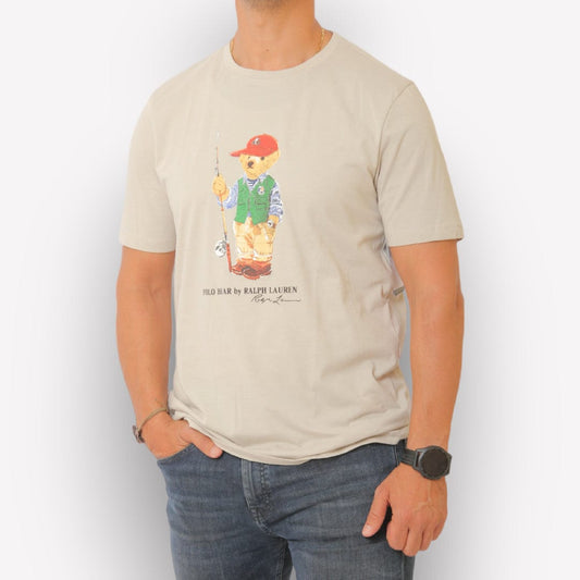 Men Summer 23 Men T-Shirt Bear Polo T-Shirt Men - Beige