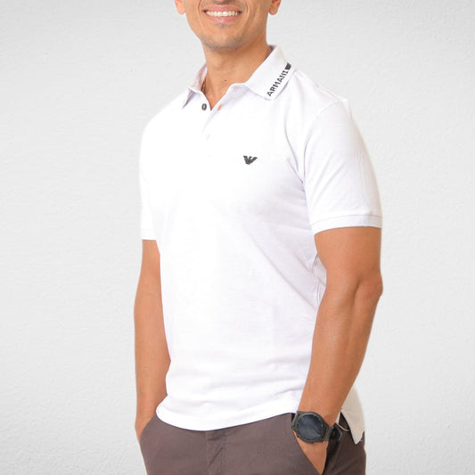 Men Summer 23 Men T-Shirt Men New Polo - Cotton Slim Fit - White