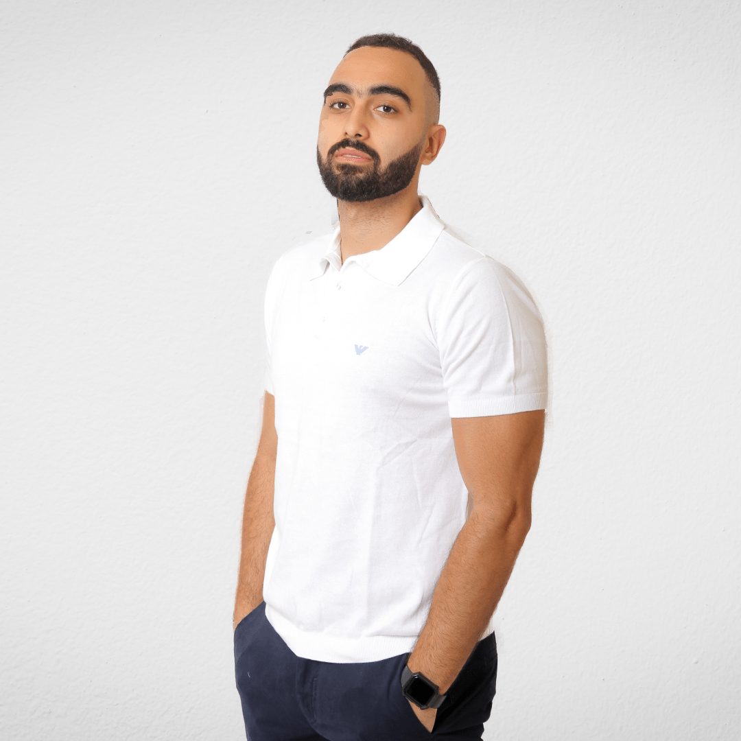 Men Summer 23 Men T-Shirt Men Polo T-shirt - Basic Stretch- White