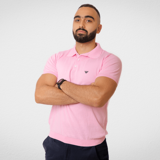 Men Summer 23 Men T-Shirt Men Polo T-shirt - Slim Fit - Pink