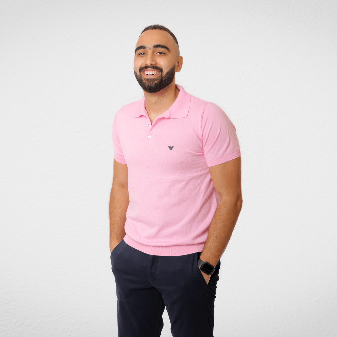 Men Summer 23 Men T-Shirt Men Polo T-shirt - Slim Fit - Pink