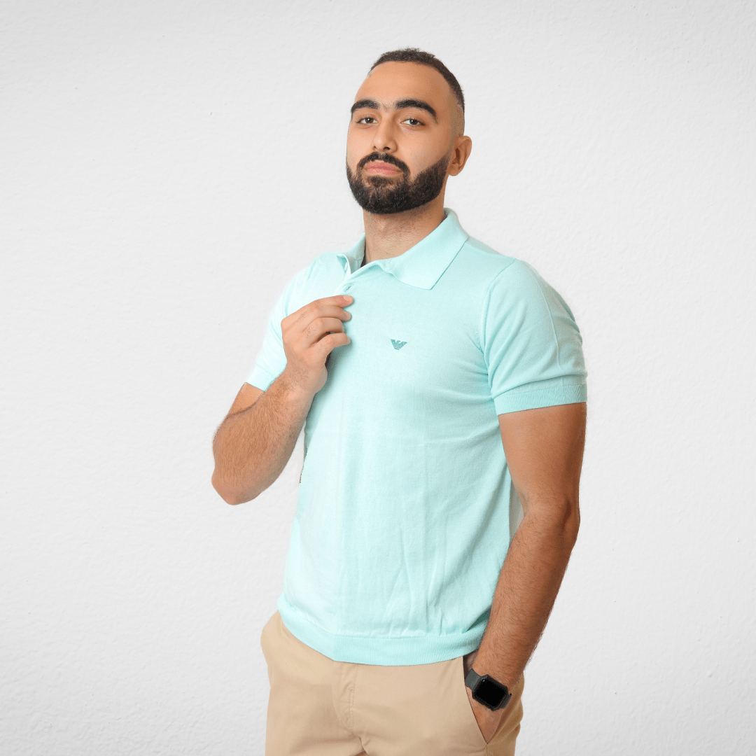 Men Summer 23 Men T-Shirt Men Polo T-shirt - Slim Fit - Pistache