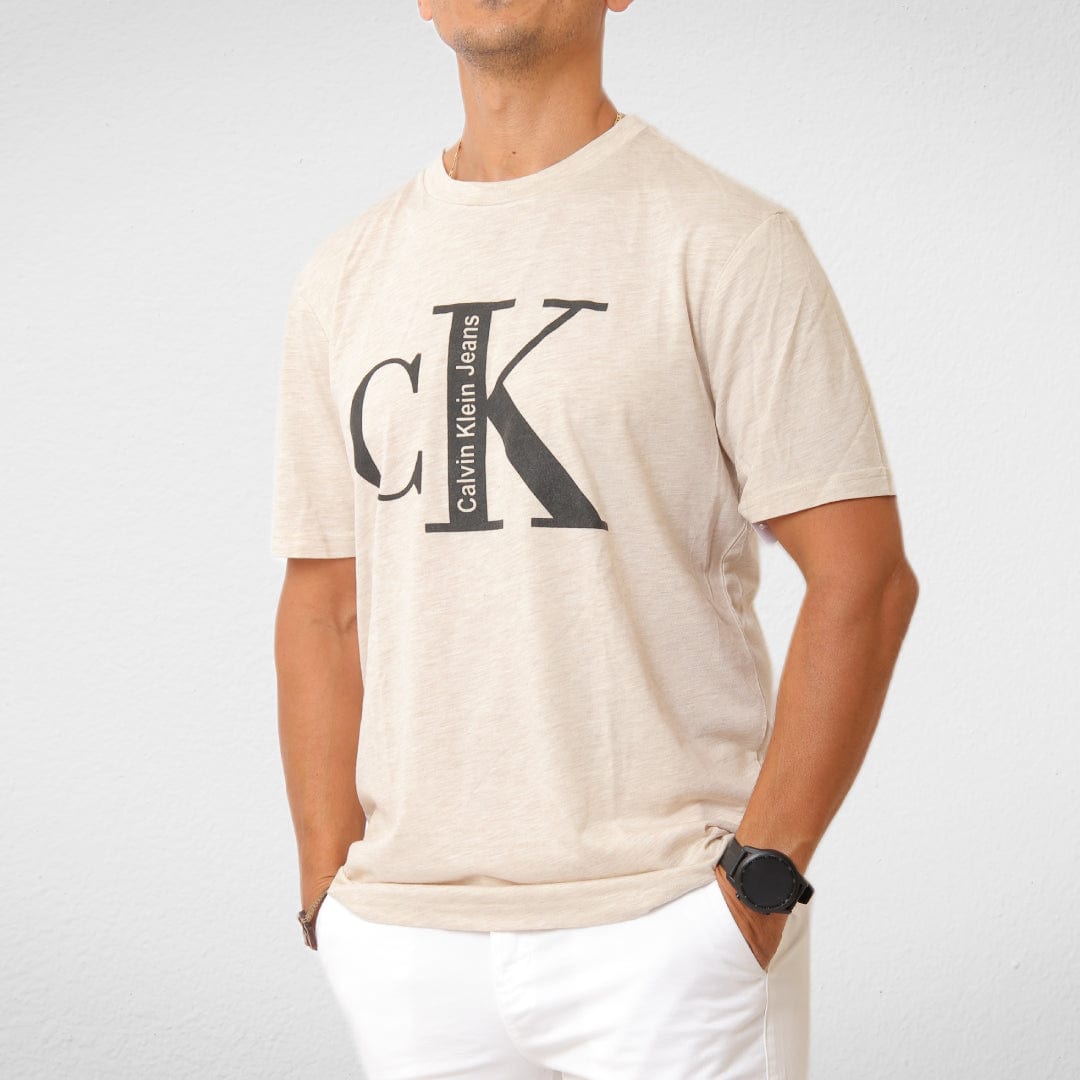 Men Summer 23 Men T-Shirt Men T-Shirt Round - Beige