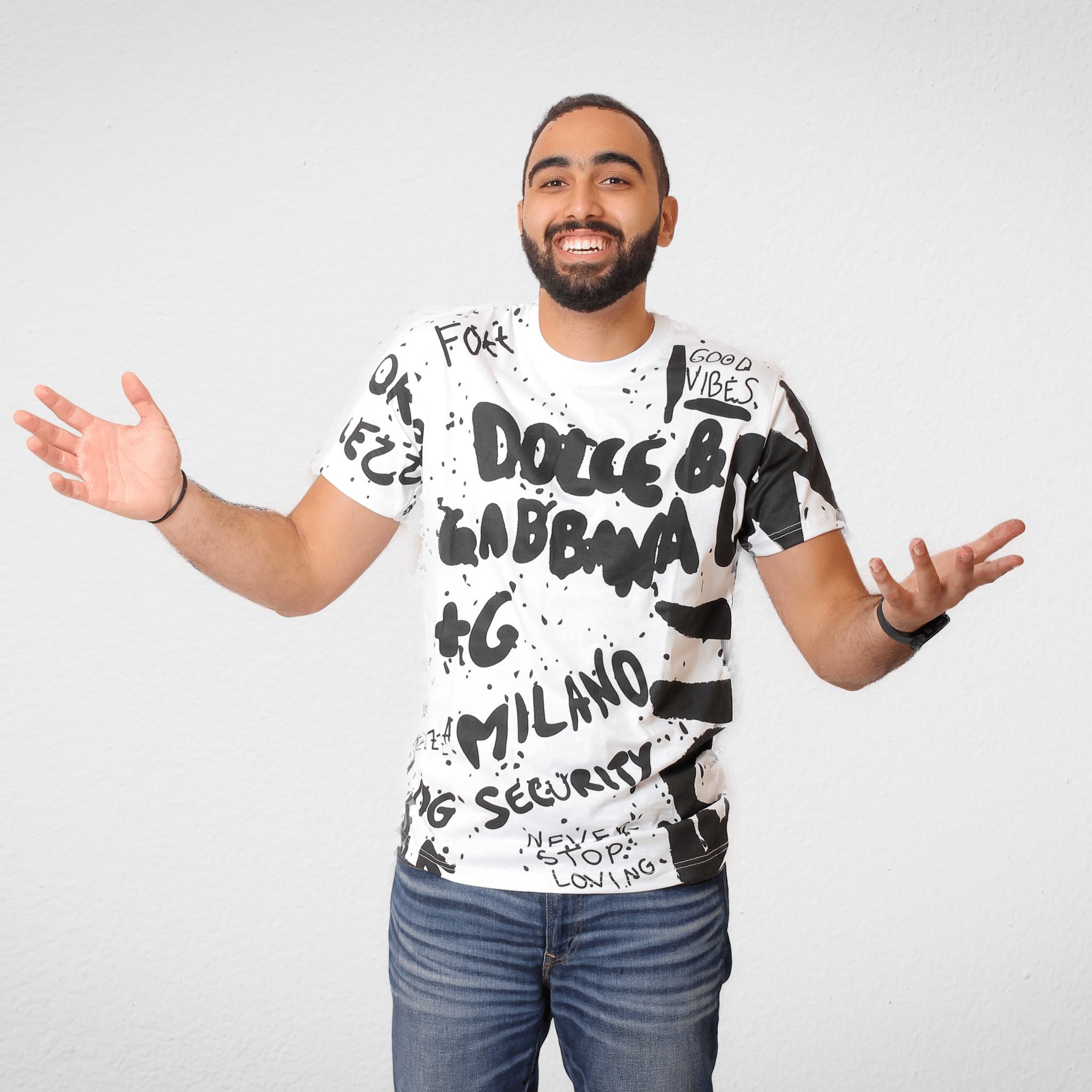 Men Summer 23 Men T-Shirt Men Tshirt - White x Black text