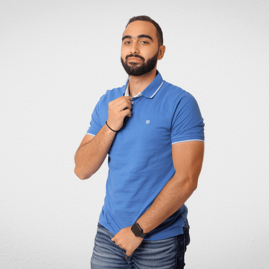 Men Summer 23 Summer Sale 23 Men Polo Tshirt - (J&J) - Blue