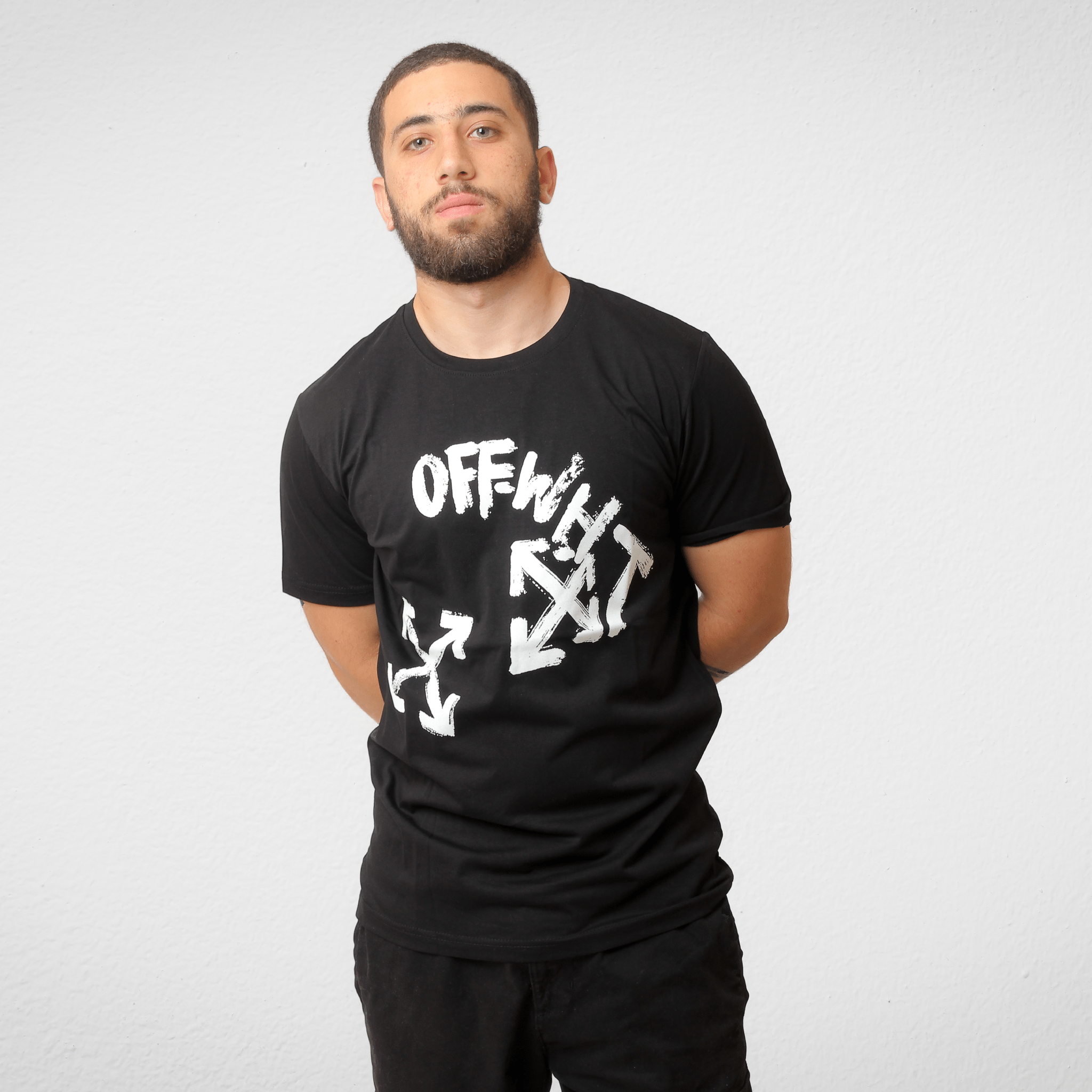Men Summer 23 Summer Sale 23 Men T-shirt - (تصنيع محلي) - Black (off-white text)