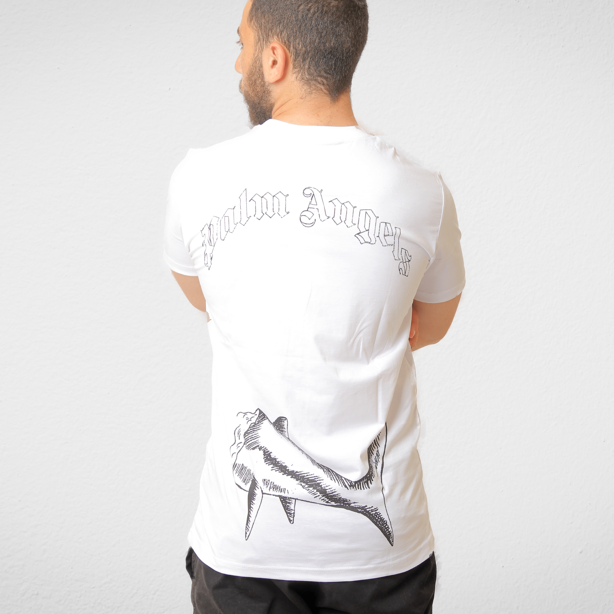 Men Summer 23 Summer Sale 23 Men Tshirt - "Shark" - White
