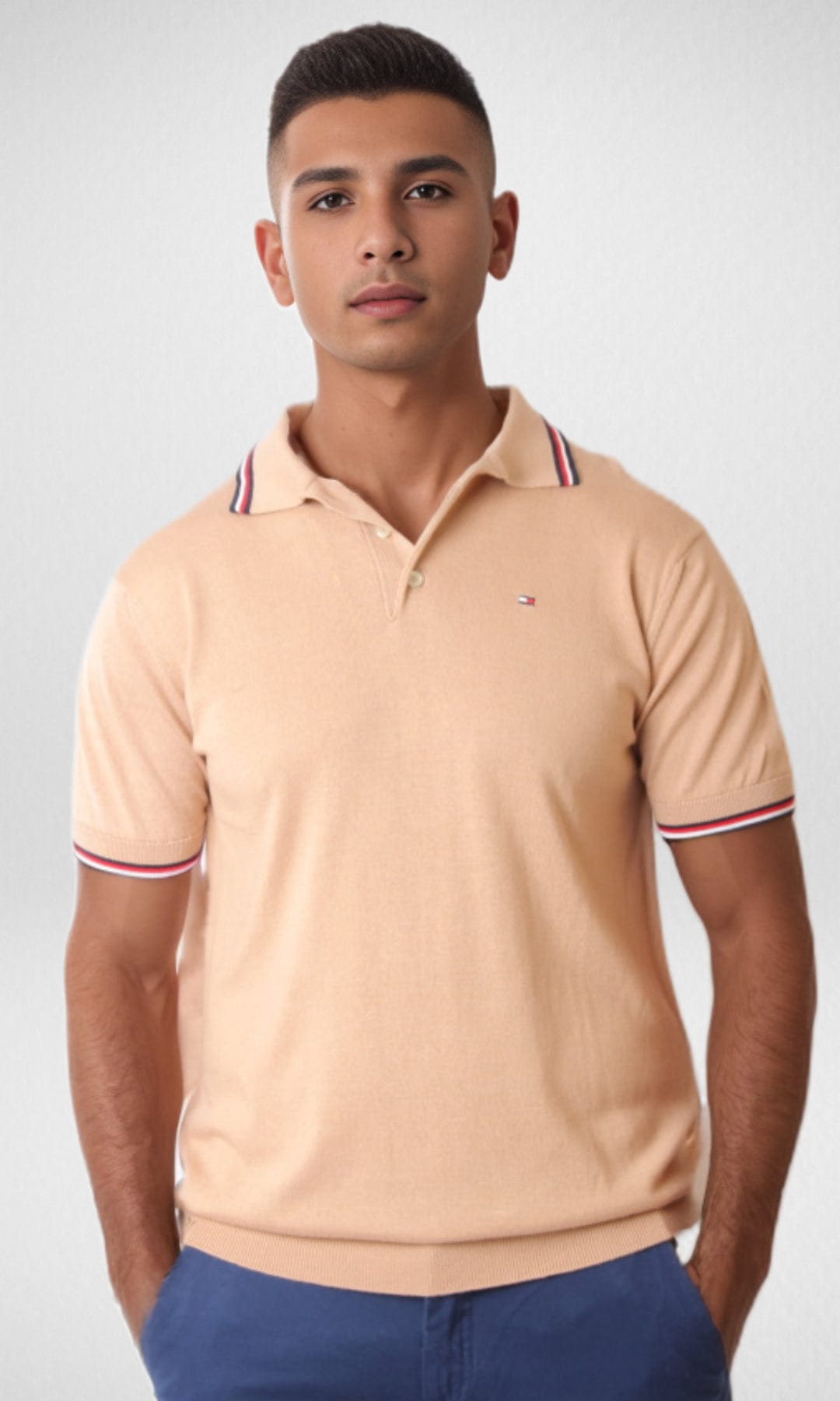 Men Summer 23 Summer Sale 23 New Men Polo TH - 100% Cotton - Beige