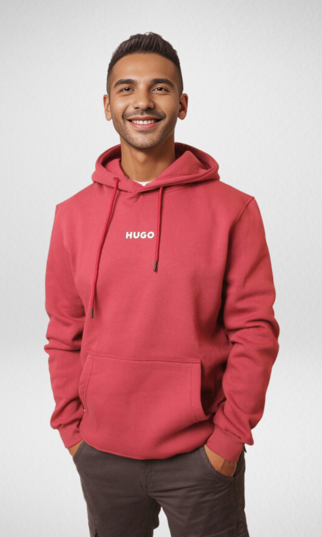 Men Winter 24 Men Pullover Basic Hoodie For Men (Red)