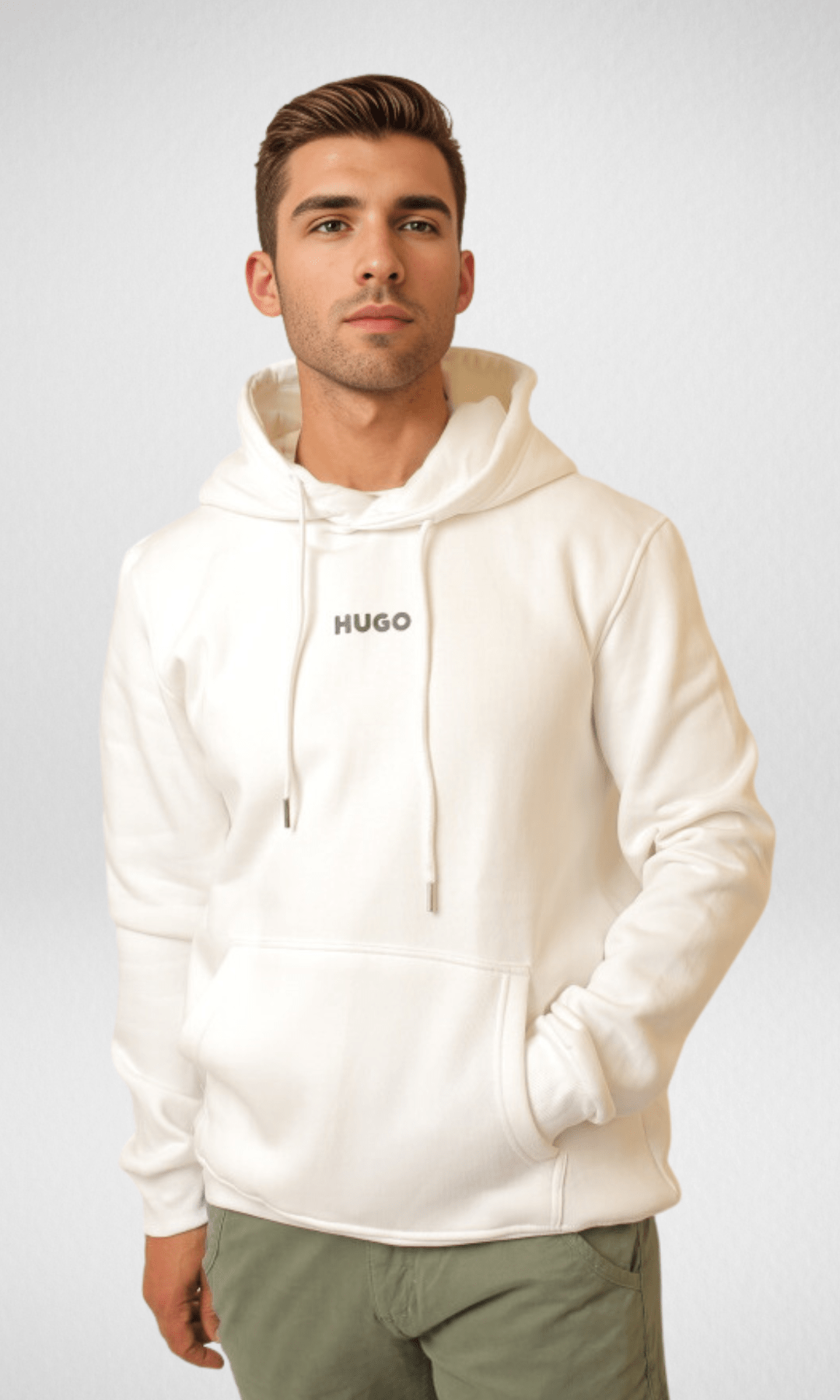 Men Winter 24 Men Pullover Basic Hoodie For Men (White)