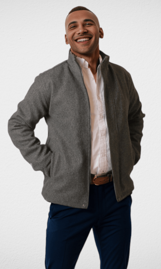 Men Winter 24 Men Pullover Bershka Gogh Blazer For Men - Dark grey