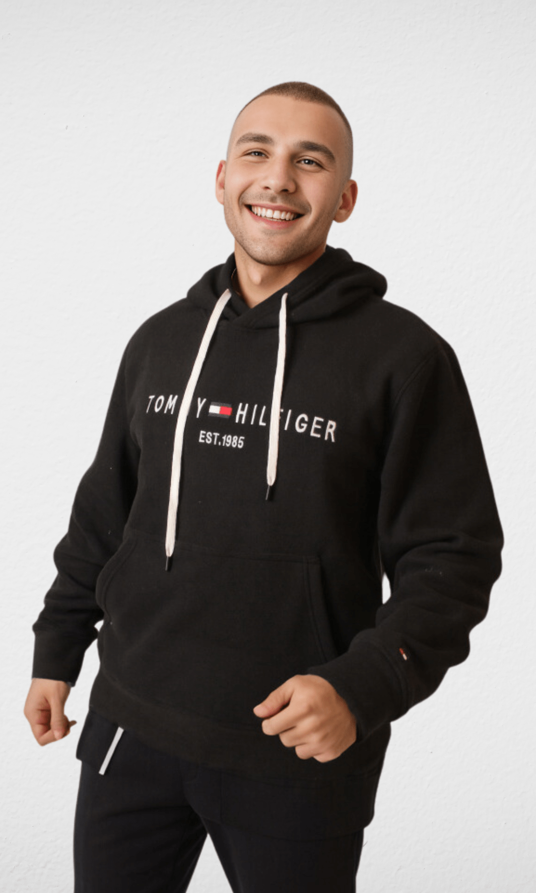 Men Winter 24 Men Pullover Fleece Men TH Hoodie - Black