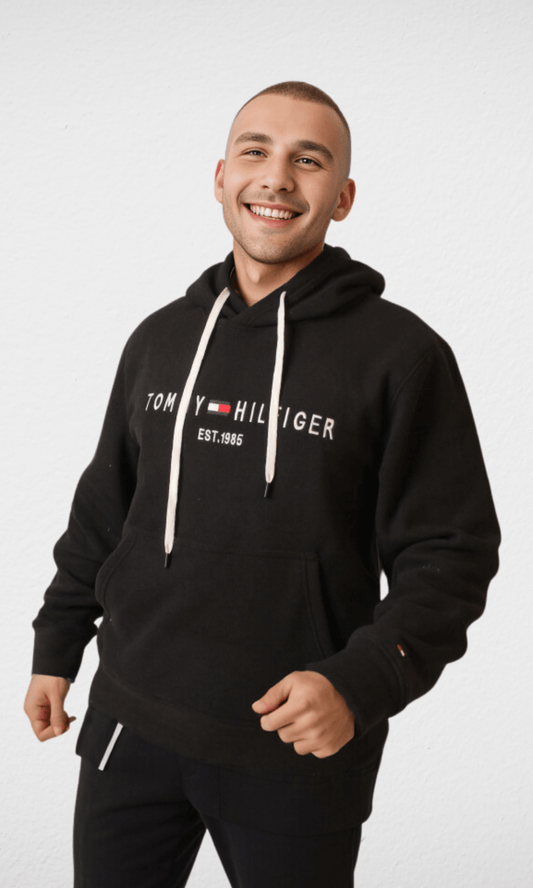 Men Winter 24 Men Pullover Fleece Men TH Hoodie - Black