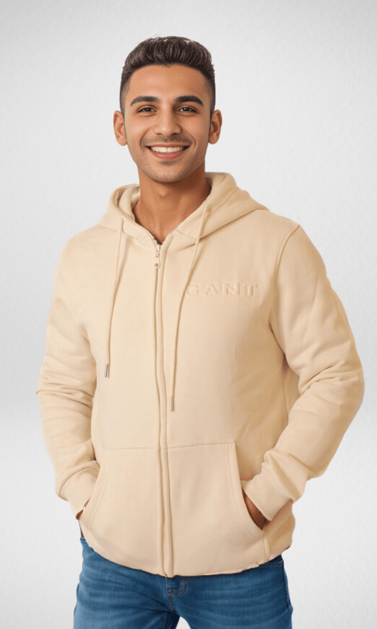 Men Winter 24 Men Pullover Hoodie Jacket For Men 2023 (Beige)