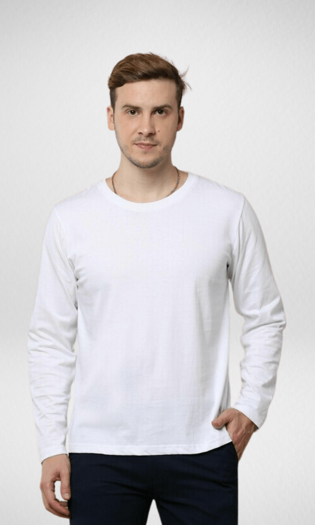 Men Winter 24 Men Pullover Mavi Basic Long Sleeve T-shirt (White)