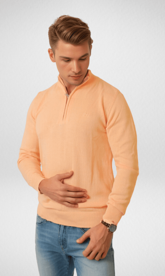 Men Winter 24 Men Pullover Men Boss Half Zipper - Saumon