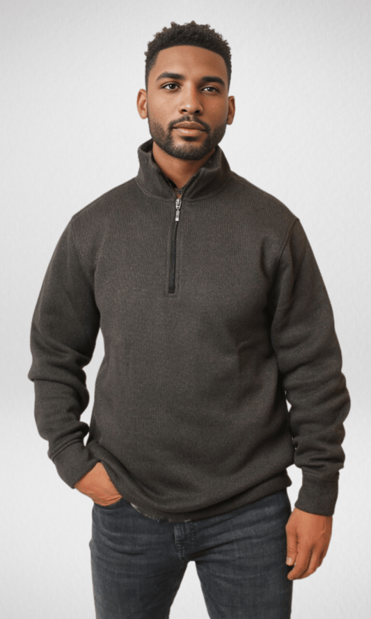 Men Winter 24 Men Pullover (Original) Old Navy Half Zipper fleece (Dark Grey)