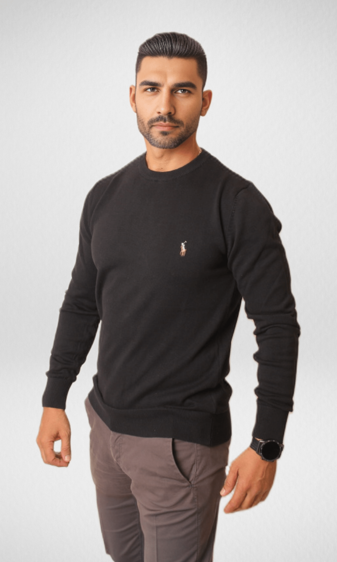 Men Winter 24 Men Pullover Polo Men Pullover 2023 - Black