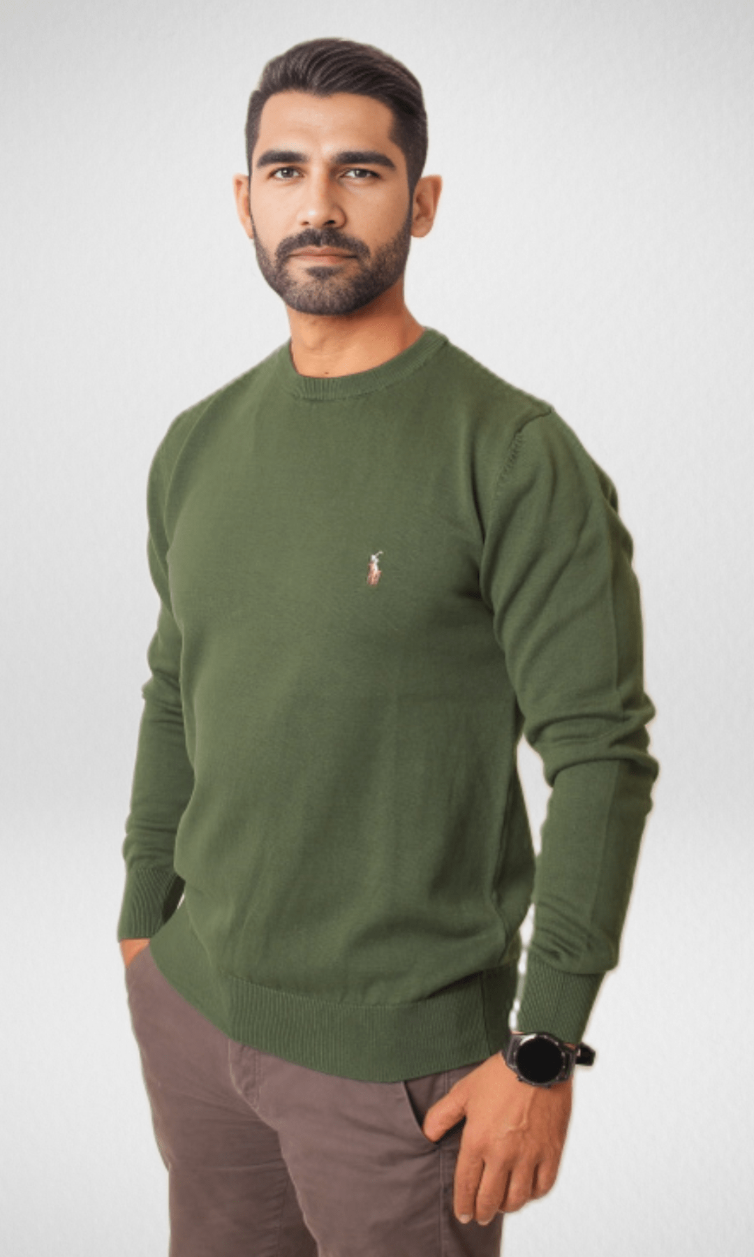 Men Winter 24 Men Pullover Polo Men Pullover 2023 - Oil Green