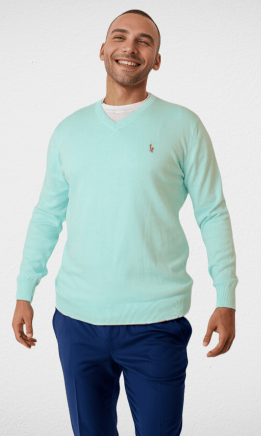Men Winter 24 Men Pullover Polo V-Neck Pullover RL - Mint