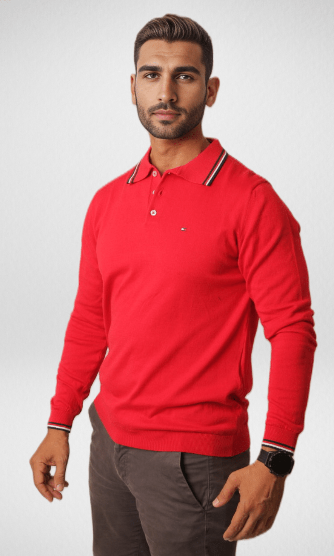 Men Winter 24 Men Pullover TH 2023 Polo Sweatshirt - Red