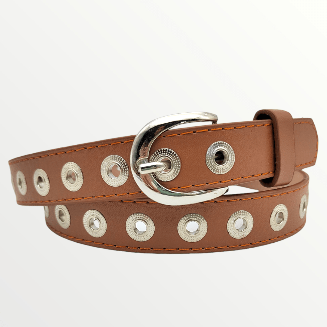 Outlet W&B Bags Women Belts - Circles - Brown