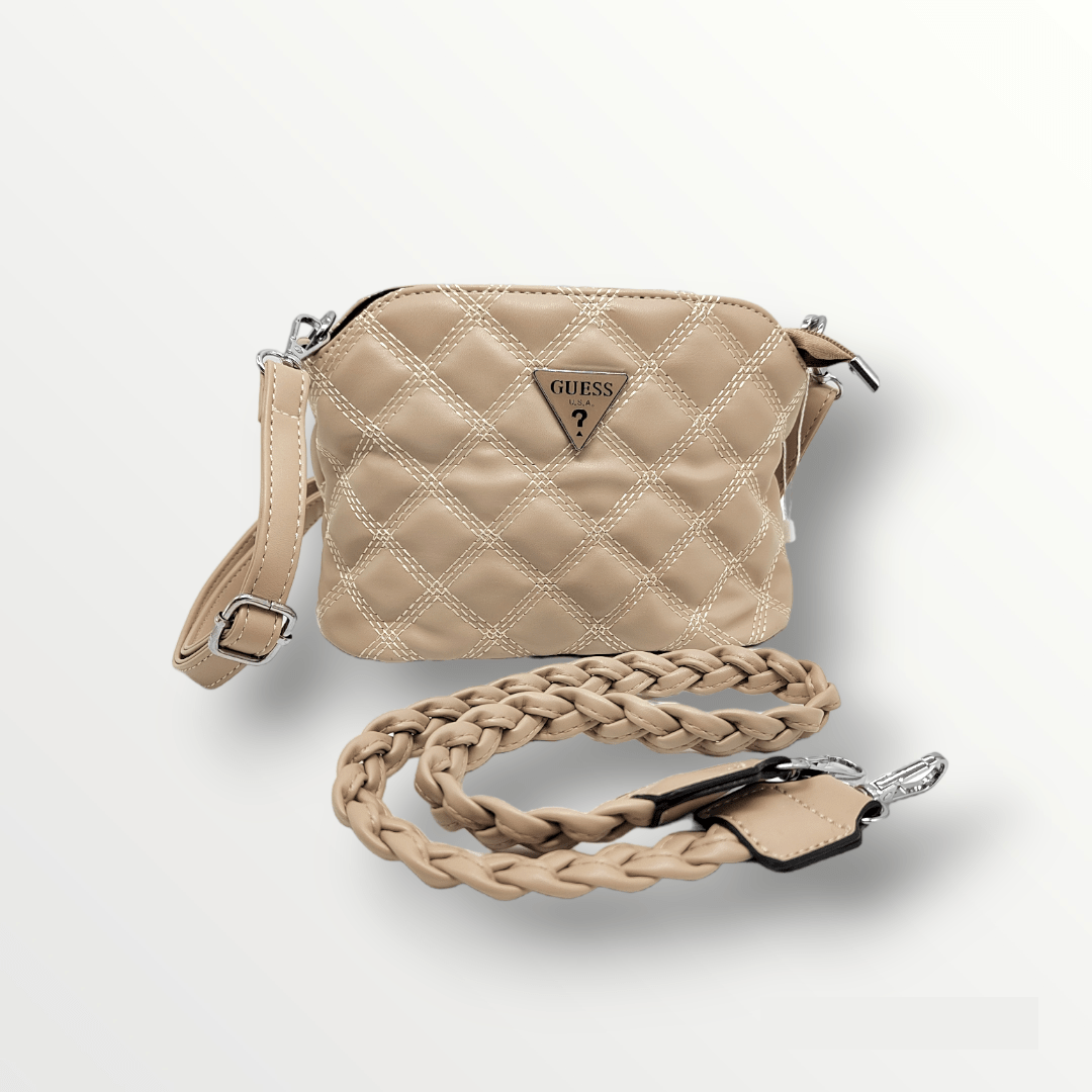 Outlet W&B Elegant Bags Women Bag - Capitone- Beige