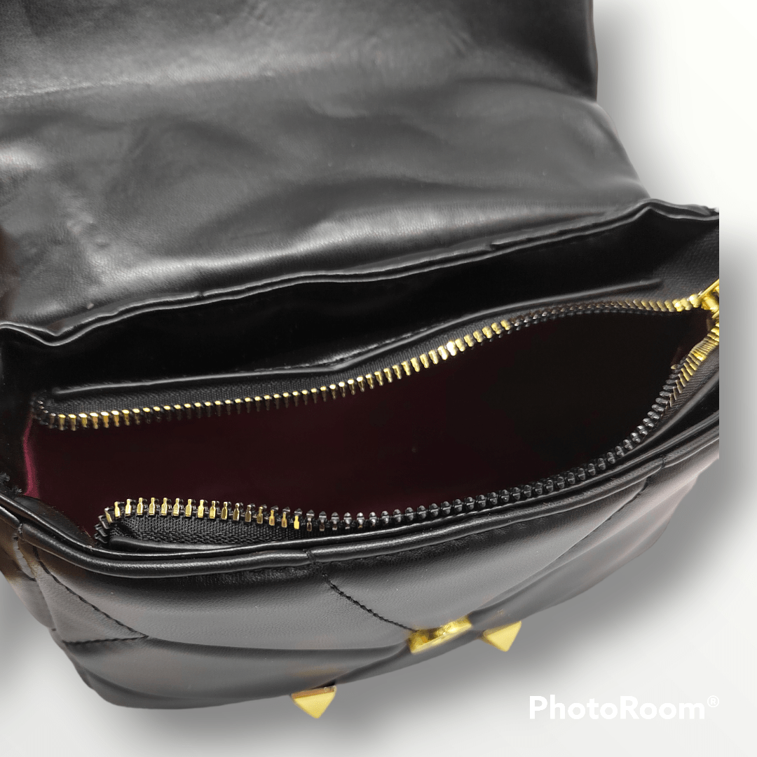 Outlet W&B Elegant Bags Women Bag - Golden - Capitone- Green