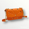 Outlet W&B Elegant Bags Women Bag - Golden - Capitone- Orange