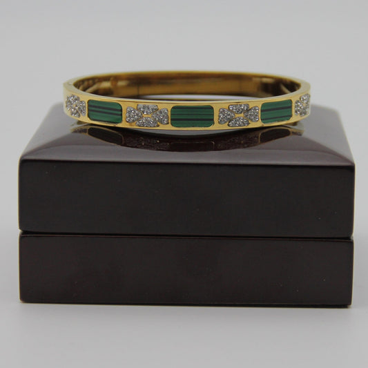 Outlet W&B Female Bracelets Golden With Green & Small Stones Bracelet