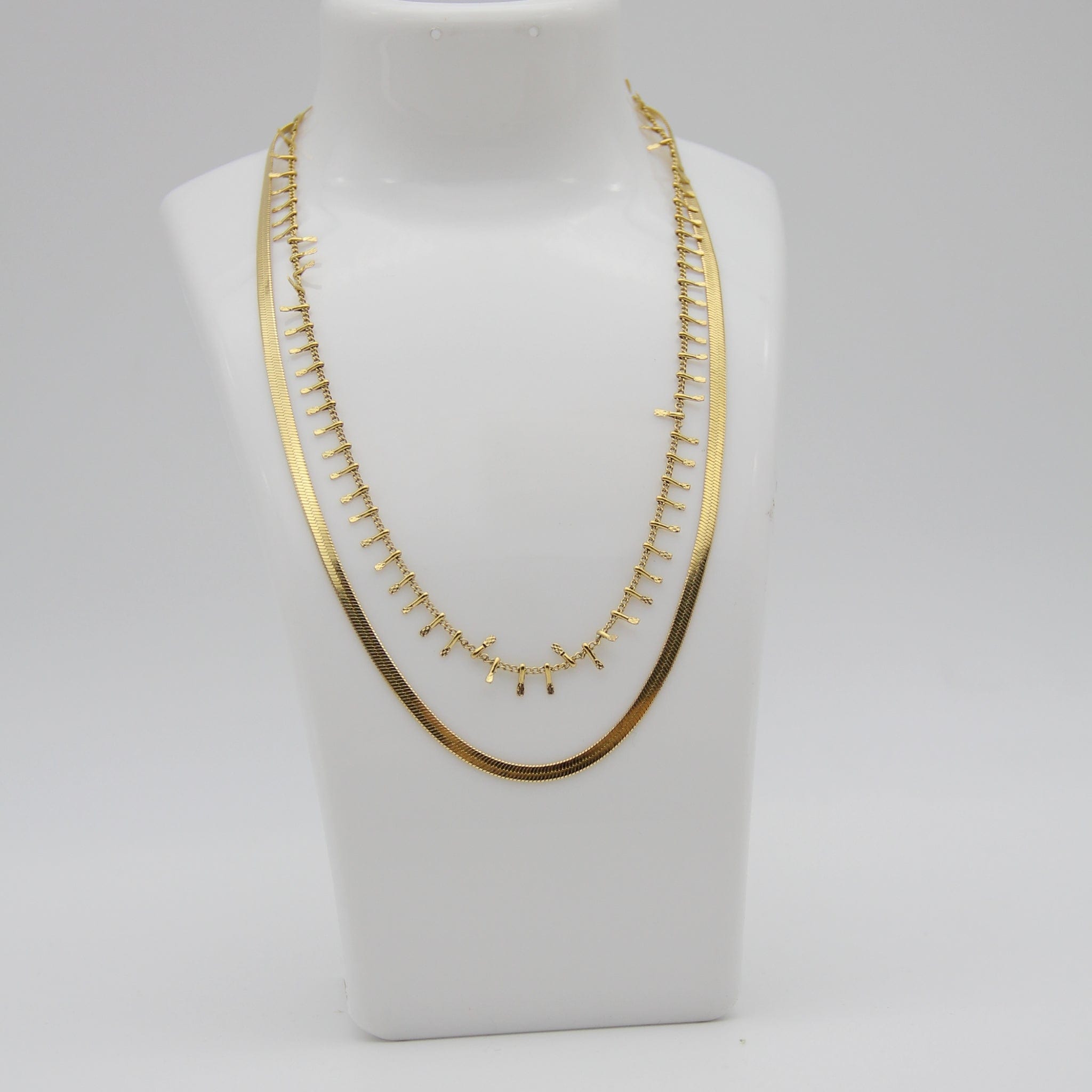 Outlet W&B Female Necklaces Best Selling Double Layers Stainless Steel Necklace
