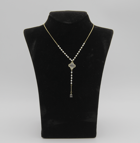 Outlet W&B Female Necklaces Cross Flower - Long Pendant - Necklace