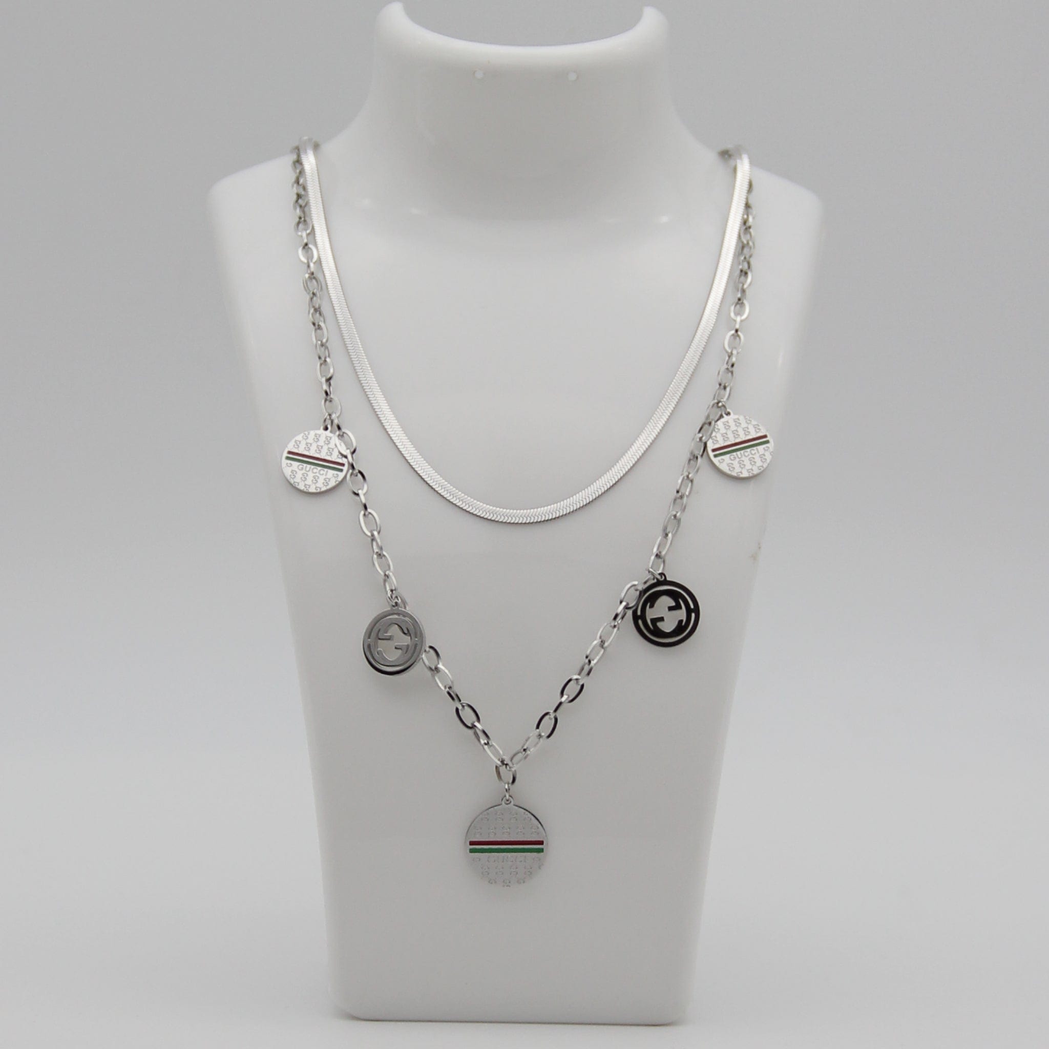 Outlet W&B Female Necklaces Double Stainless Steel Necklace With Circles