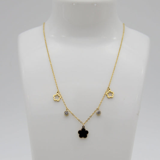 Outlet W&B Female Necklaces Flowers Golden Stainless Steel Necklace