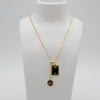 Outlet W&B Female Necklaces Golden Stainless Steel Necklace With Green Stone
