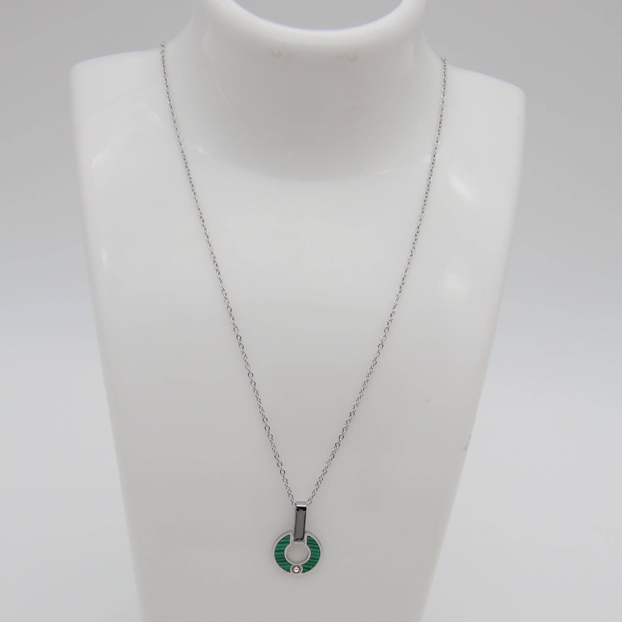 Outlet W&B Female Necklaces Green Start Silvered Stainless Steel Necklace