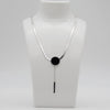 Outlet W&B Female Necklaces Pharaonic Black Circle Silvered Stainless Steel Necklace