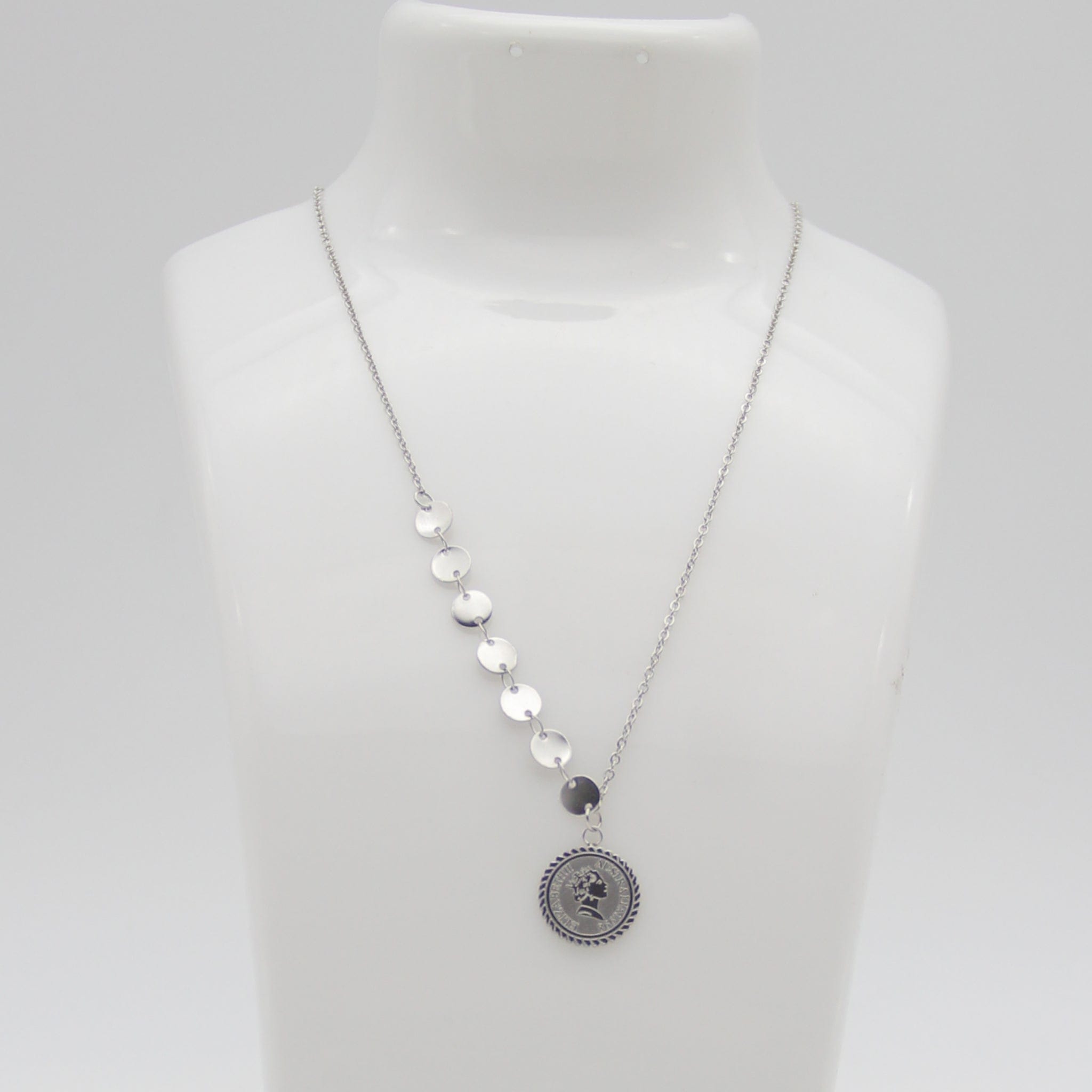 Outlet W&B Female Necklaces Queen Label Silvered Stainless Steel Necklace