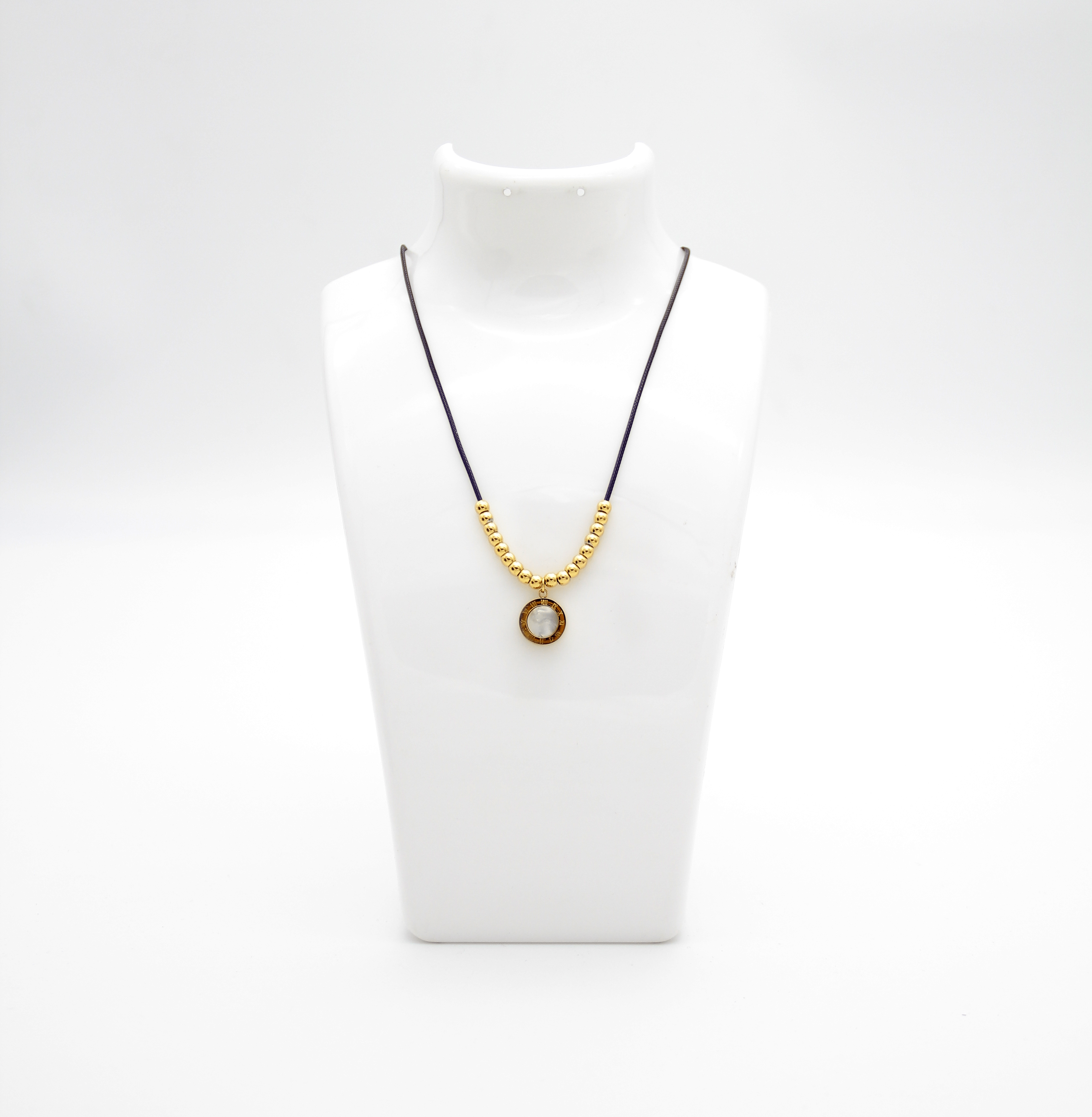Outlet W&B Female Necklaces Roman With Black Golden Stainless Steel Necklace