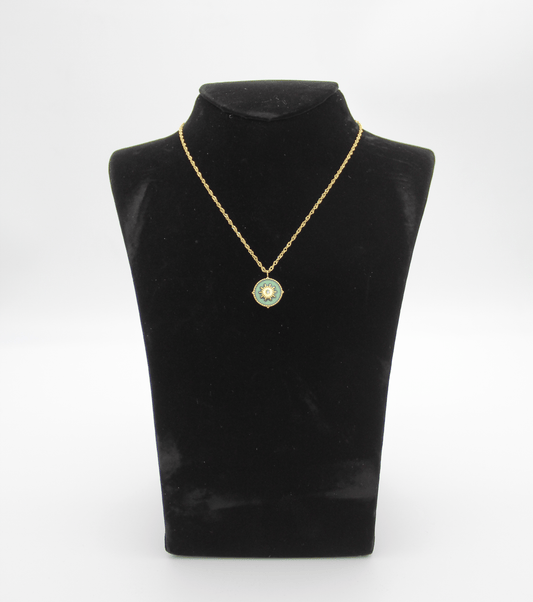 Outlet W&B Female Necklaces Short - Sun Pendant - Green