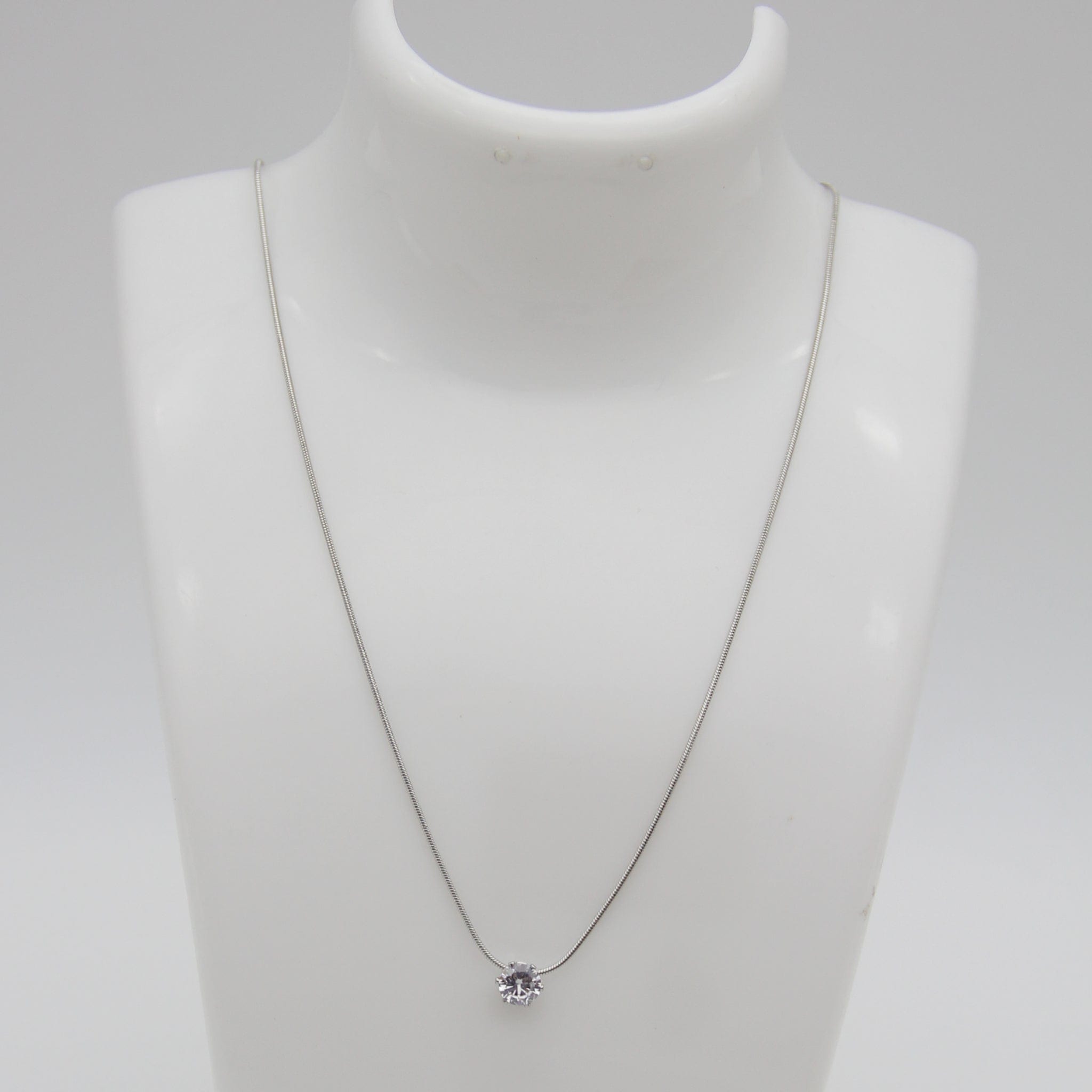 Outlet W&B Female Necklaces Simple Stone Silvered Stainless Steel Necklace